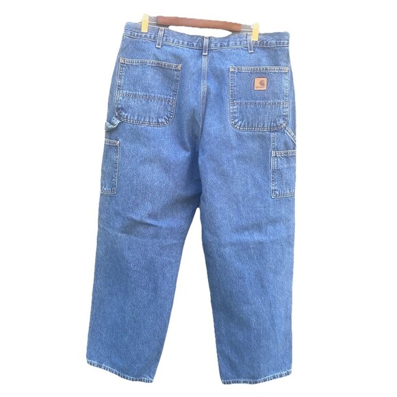 Carhartt Jeans Mens 38x30 Blue Denim B13 DPS Original‎ Dungaree Fit Workwear - Picture 2 of 4